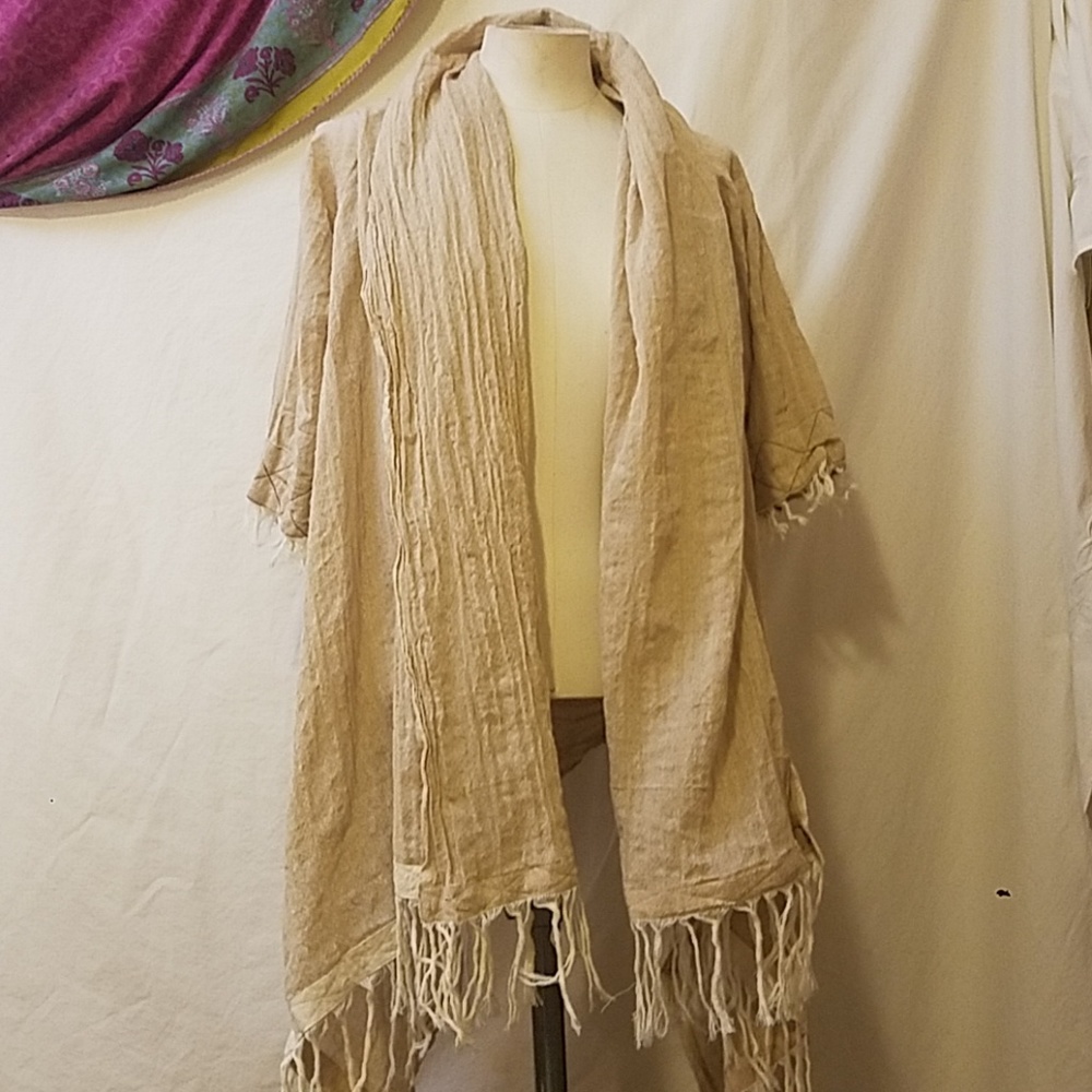 CHINTAMANI Shawl Collar Open Front Top